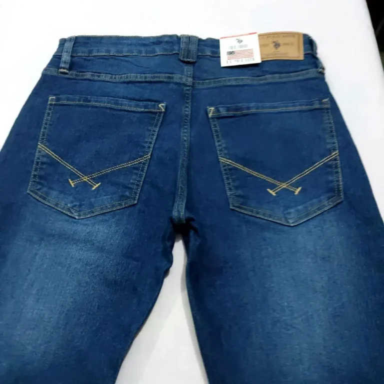 US-POLO-100% Export-Men”s Denim Pant- Deep Blue