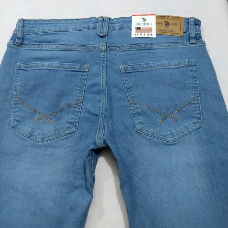 US-POLO-100% Export-Men”s Denim Pant-Light Blue